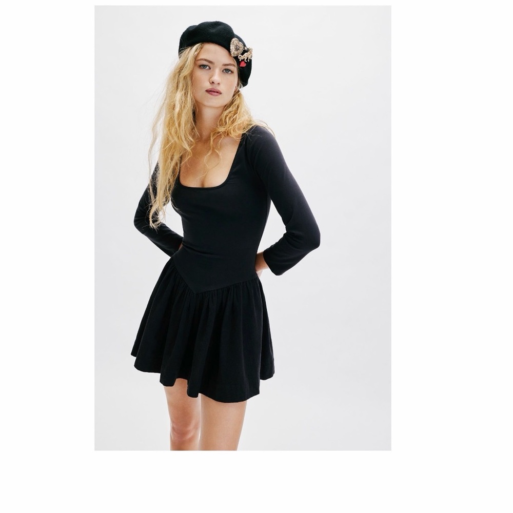 Free People Black Long Sleeve Dress - Picture 2 of 6